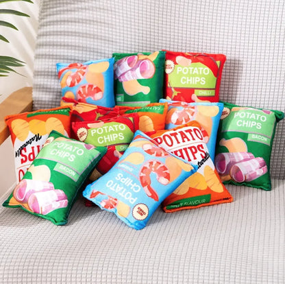 Juguete Sonoro de Peluche con Forma de Bolsa de Papas Fritas para Mascotas