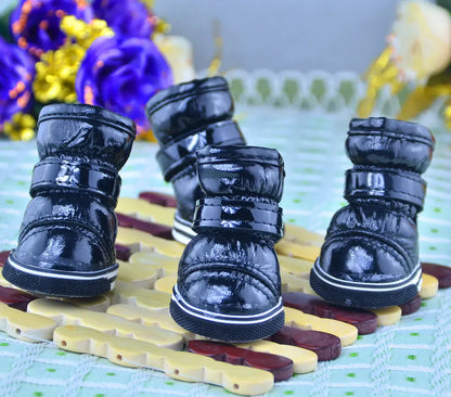 Zapatos de invierno de piel sintética para mascotas