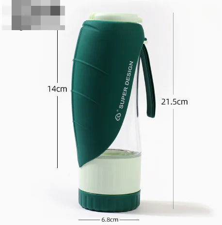 Botella de Agua y Comida portátil – Plegable y a Prueba de Fugas