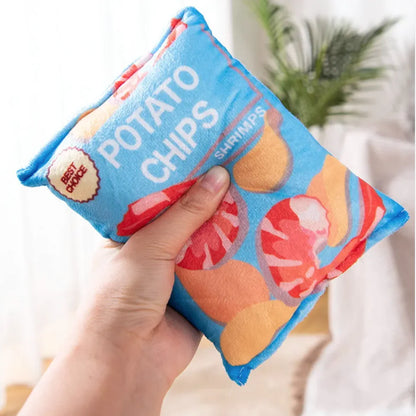 Juguete Sonoro de Peluche con Forma de Bolsa de Papas Fritas para Mascotas