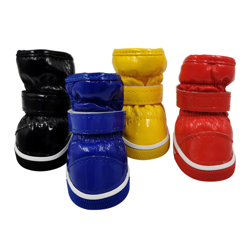 Zapatos de invierno de piel sintética para mascotas