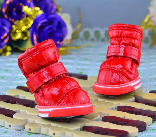 Zapatos de invierno de piel sintética para mascotas