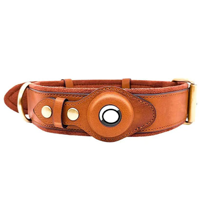 Collar para Perro de Cuero con Localizador